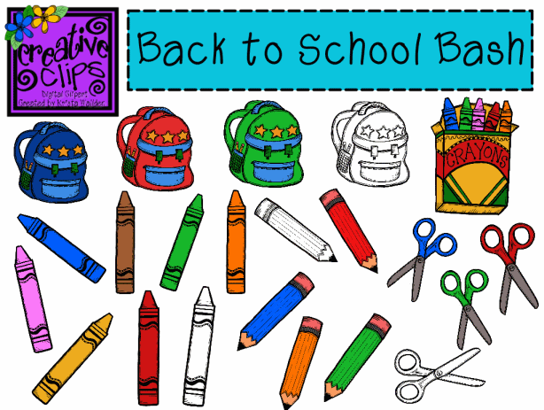 Back to School Bash Clip Art
