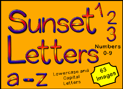 Sunset Style Alphabet Letters