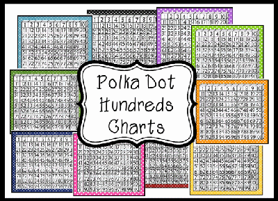 Colorful Polka Dot Hundreds Charts
