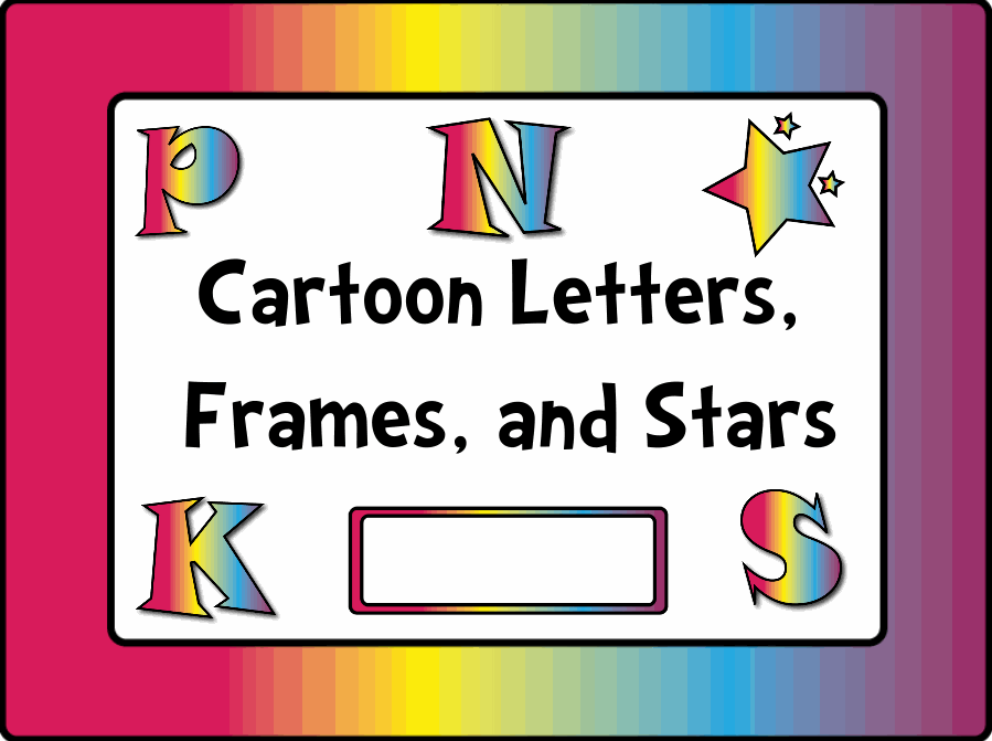 Cartoon Letters, Frames, and Stars