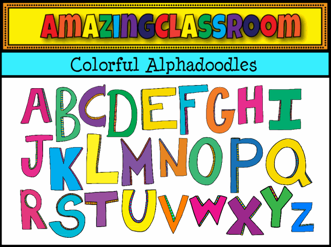Colorful Alphadoodle Letters