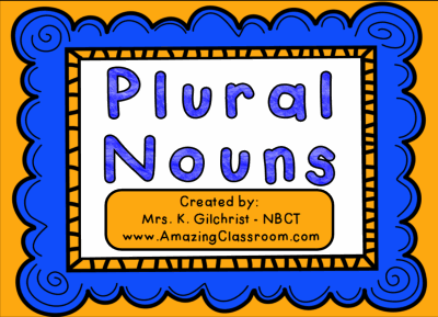 Plural Nouns Lesson Smart Notebook