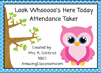 Owls Attendance Taker Whooo's Here?
