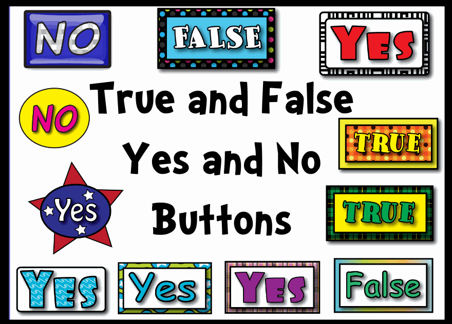 True False Yes No Buttons