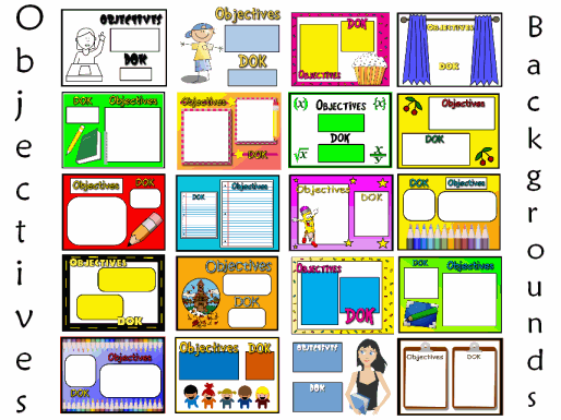 Objectives and DOK Backgrounds