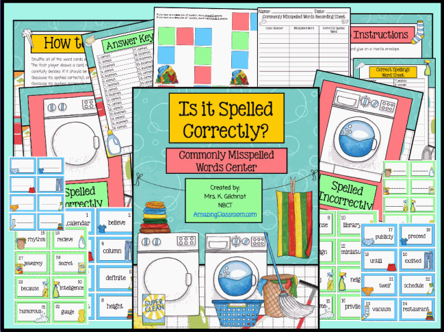 Commonly Misspelled Words Game