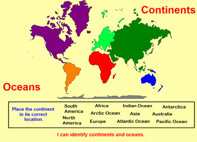 Identifying Continents & Oceans