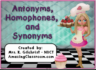 Antonyms Homophones Synonyms Lesson