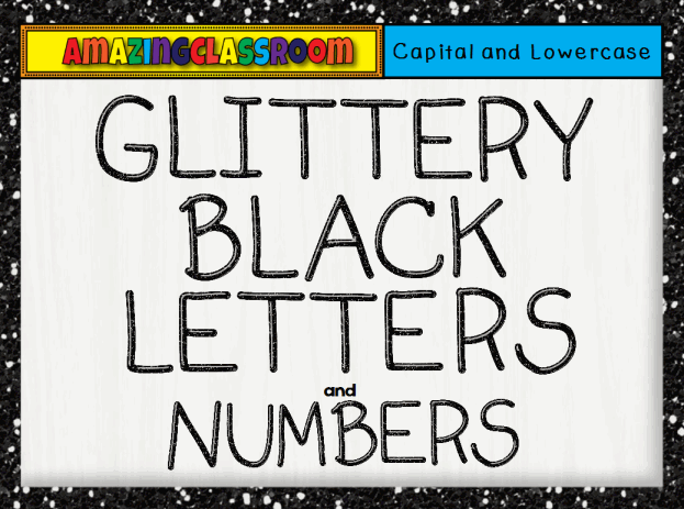 Black Glittery Alphabet Letters