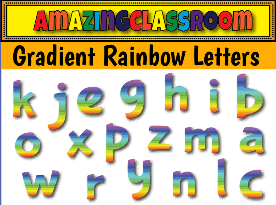 Gradient Rainbow Letters