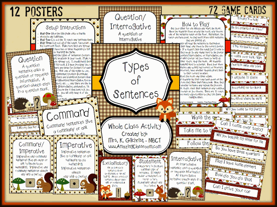 Types of Sentences Review Game