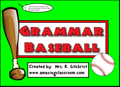 Grammar Baseball Smartboard Game