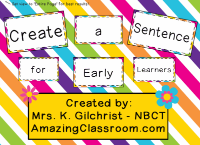 Create Sentences for Early Learners