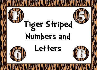 Tiger Striped Numbers and Letters
