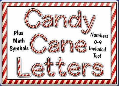 Candy Cane Letters and Numbers Set