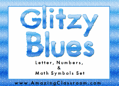 Glitzy Blues Letters & Numbers Set