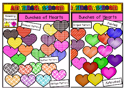 Bunches of Hearts Clip Art Set