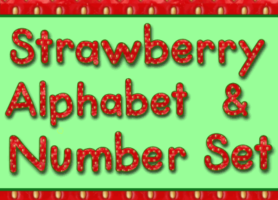 Strawberry Alphabet and Numbers Set