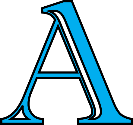 Aqua Design Uppercase Letters