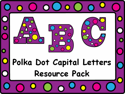 Polka Dot Uppercase Letters Pack